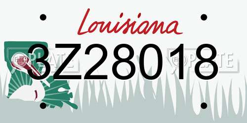 3Z28018 Louisiana License Plate