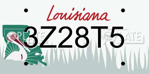 3Z28T5 Louisiana License Plate