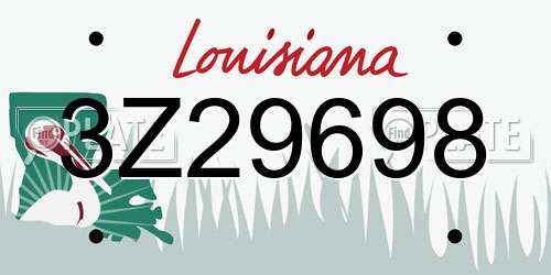 3Z29698 Louisiana License Plate