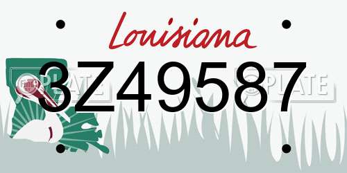 3Z49587 Louisiana License Plate