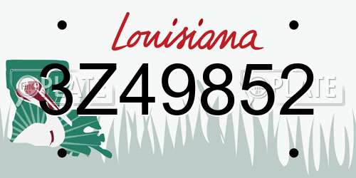3Z49852 Louisiana License Plate