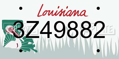3Z49882 Louisiana License Plate