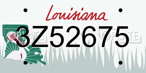 3Z52675 Louisiana License Plate