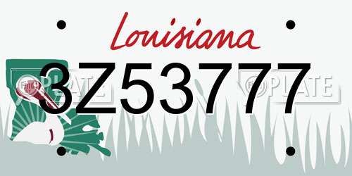 3Z53777 Louisiana License Plate