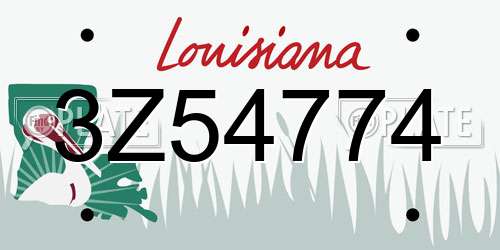 3Z54774 Louisiana License Plate