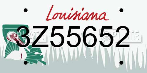 3Z55652 Louisiana License Plate