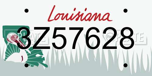 3Z57628 Louisiana License Plate