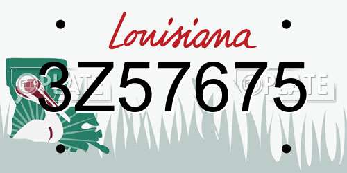 3Z57675 Louisiana License Plate