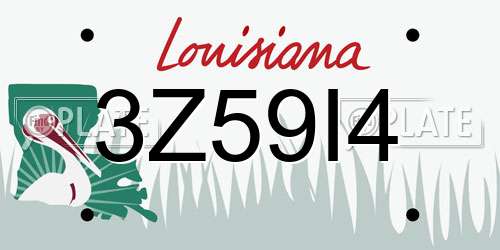 3Z59I4 Louisiana License Plate