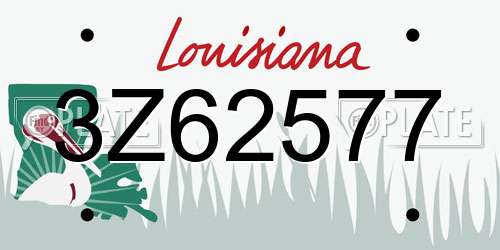 3Z62577 Louisiana License Plate