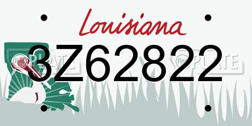 3Z62822 Louisiana License Plate