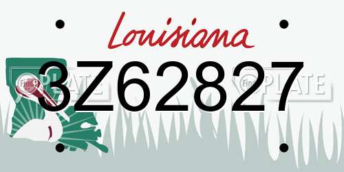 3Z62827 Louisiana License Plate