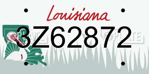 3Z62872 Louisiana License Plate