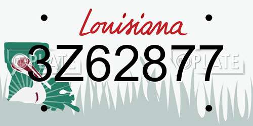 3Z62877 Louisiana License Plate