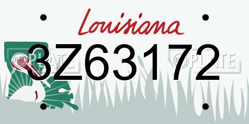 3Z63172 Louisiana License Plate