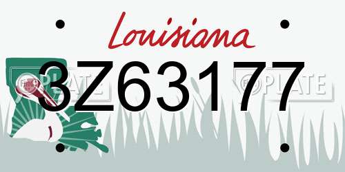 3Z63177 Louisiana License Plate