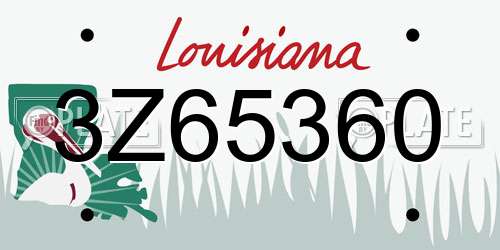 3Z65360 Louisiana License Plate