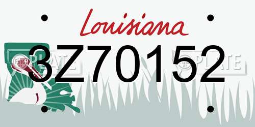 3Z70152 Louisiana License Plate