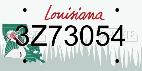 3Z73054 Louisiana License Plate