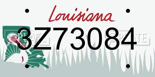 3Z73084 Louisiana License Plate