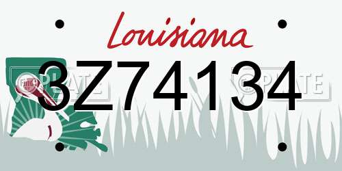 3Z74134 Louisiana License Plate
