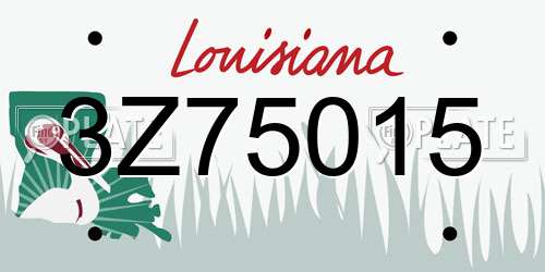 3Z75015 Louisiana License Plate
