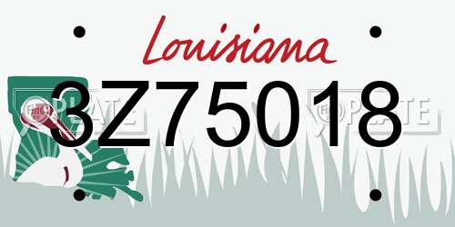 3Z75018 Louisiana License Plate