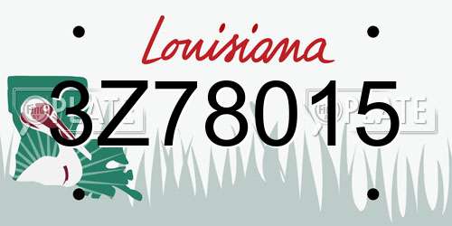 3Z78015 Louisiana License Plate