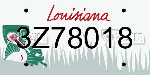 3Z78018 Louisiana License Plate