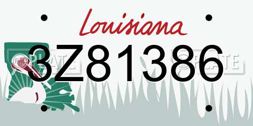 3Z81386 Louisiana License Plate
