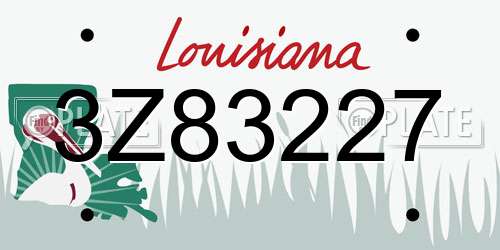 3Z83227 Louisiana License Plate