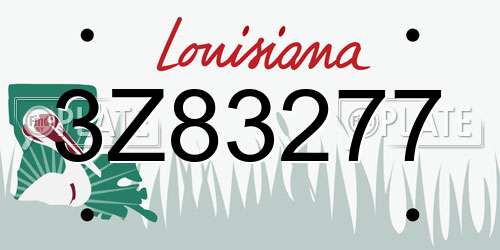 3Z83277 Louisiana License Plate