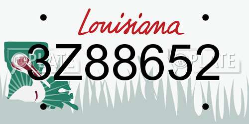 3Z88652 Louisiana License Plate
