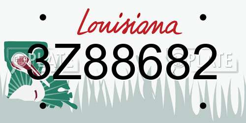 3Z88682 Louisiana License Plate