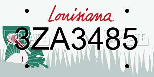 3ZA3485 Louisiana License Plate