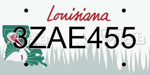 3ZAE455 Louisiana License Plate