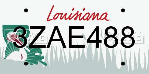 3ZAE488 Louisiana License Plate