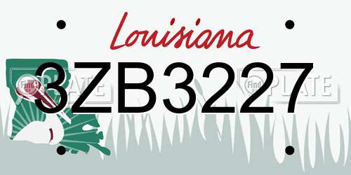3ZB3227 Louisiana License Plate
