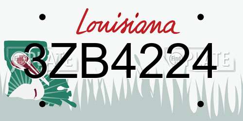 3ZB4224 Louisiana License Plate