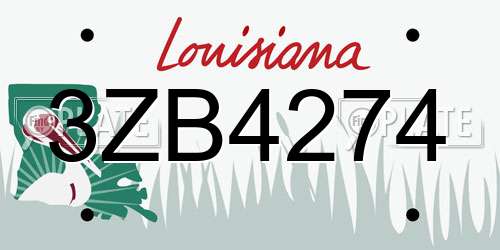 3ZB4274 Louisiana License Plate