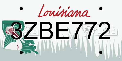 3ZBE772 Louisiana License Plate