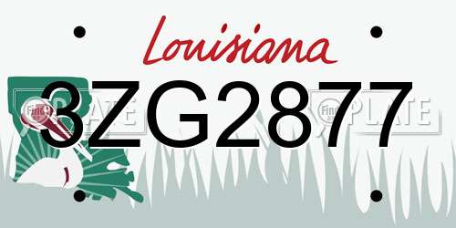 3ZG2877 Louisiana License Plate