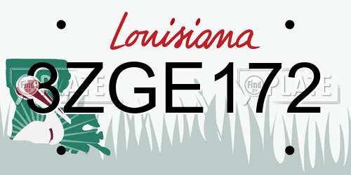 3ZGE172 Louisiana License Plate