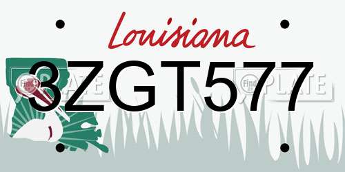 3ZGT577 Louisiana License Plate