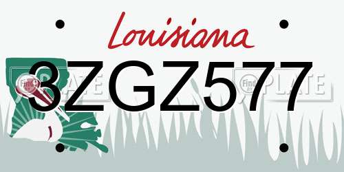 3ZGZ577 Louisiana License Plate