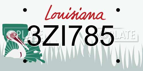 3ZI785 Louisiana License Plate