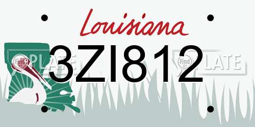 3ZI812 Louisiana License Plate