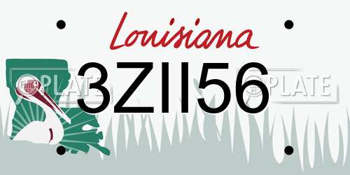 3ZII56 Louisiana License Plate