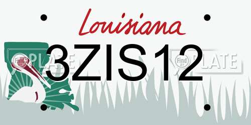 3ZIS12 Louisiana License Plate