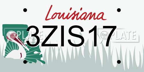 3ZIS17 Louisiana License Plate